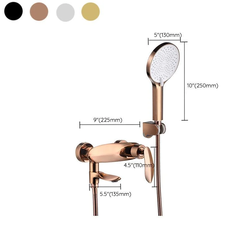 Wall Mounted Modern Round Metal Shower Brass Shower Head Shower Tap -Bathlova