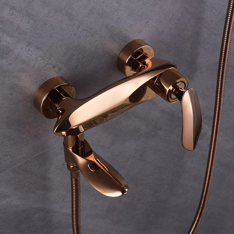 Wall Mounted Modern Round Metal Shower Brass Shower Head Shower Tap -Bathlova