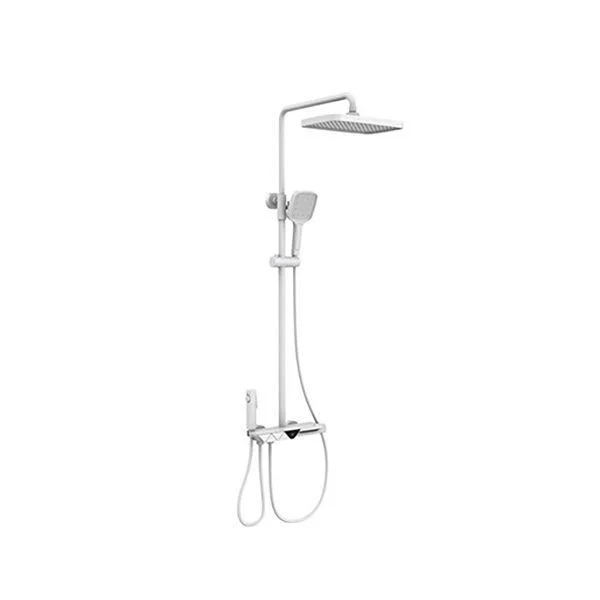 Wall Mounted Modern Square Metal Shower Adjustable Shower Head Shower Tap -Bathlova