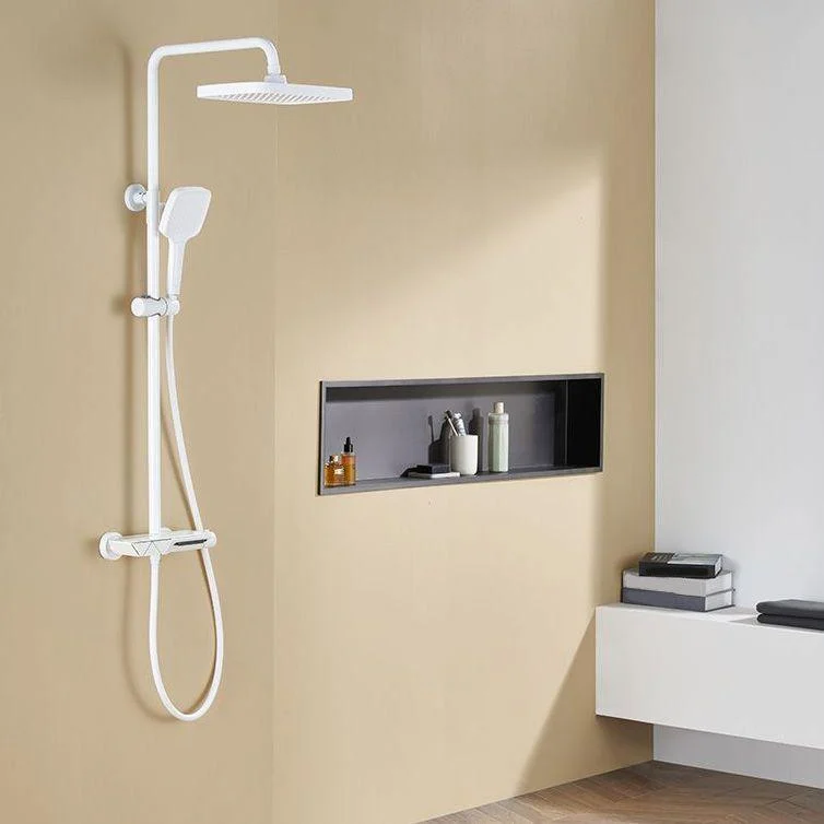 Wall Mounted Modern Square Metal Shower Adjustable Shower Head Shower Tap -Bathlova