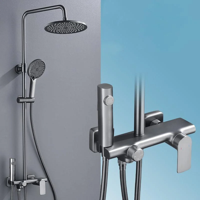 Wall Mounted Modern Square Metal Shower Adjustable Shower Head Shower Tap -Bathlova