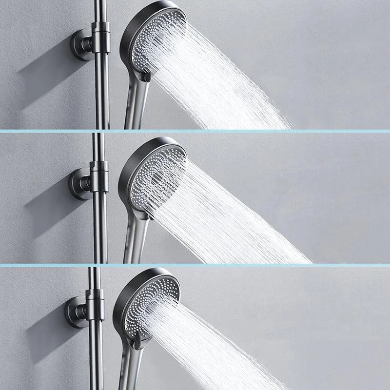 Wall Mounted Modern Square Metal Shower Adjustable Shower Head Shower Tap -Bathlova