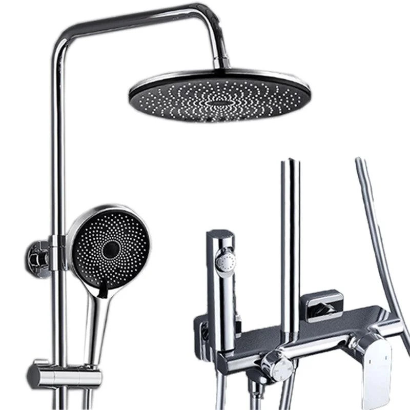 Wall Mounted Modern Square Metal Shower Adjustable Shower Head Shower Tap -Bathlova