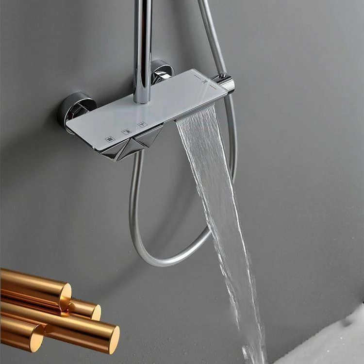 Wall Mounted Modern Square Metal Shower Adjustable Shower Head Shower Tap -Bathlova