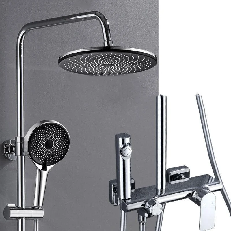 Wall Mounted Modern Square Metal Shower Adjustable Shower Head Shower Tap -Bathlova