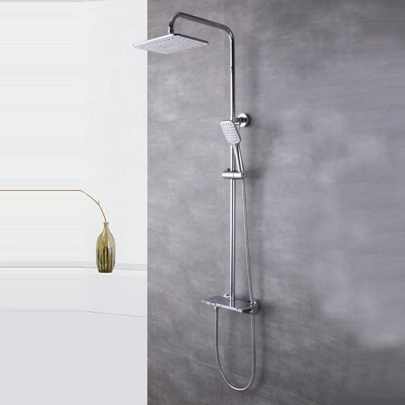 Wall Mounted Modern Square Metal Shower Brass Shower Head Shower Tap -Bathlova