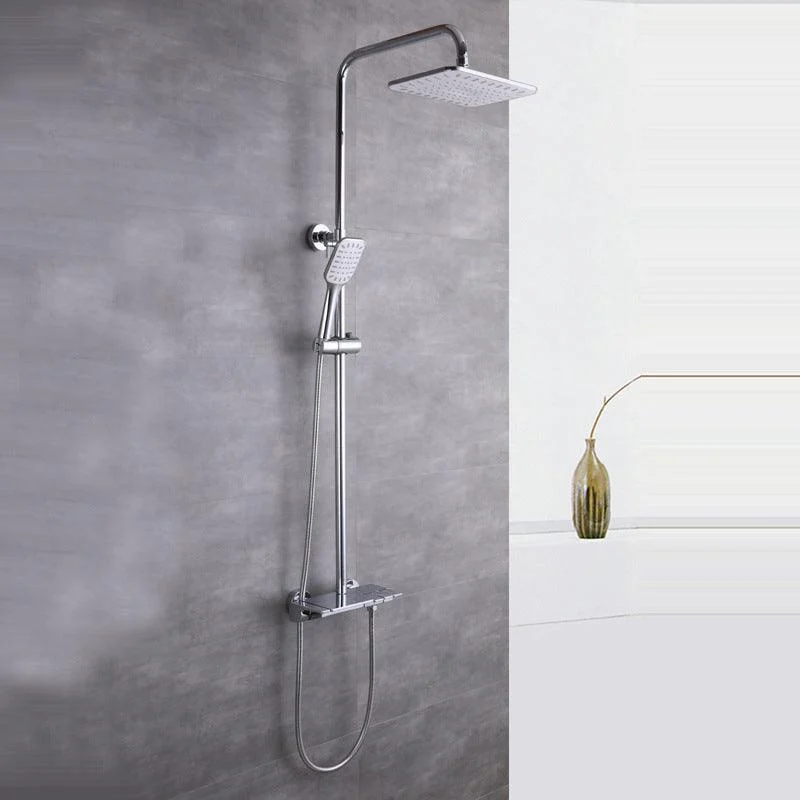 Wall Mounted Modern Square Metal Shower Brass Shower Head Shower Tap -Bathlova