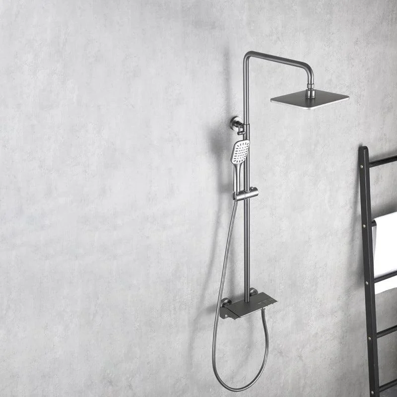 Wall Mounted Modern Square Metal Shower Brass Shower Head Shower Tap -Bathlova