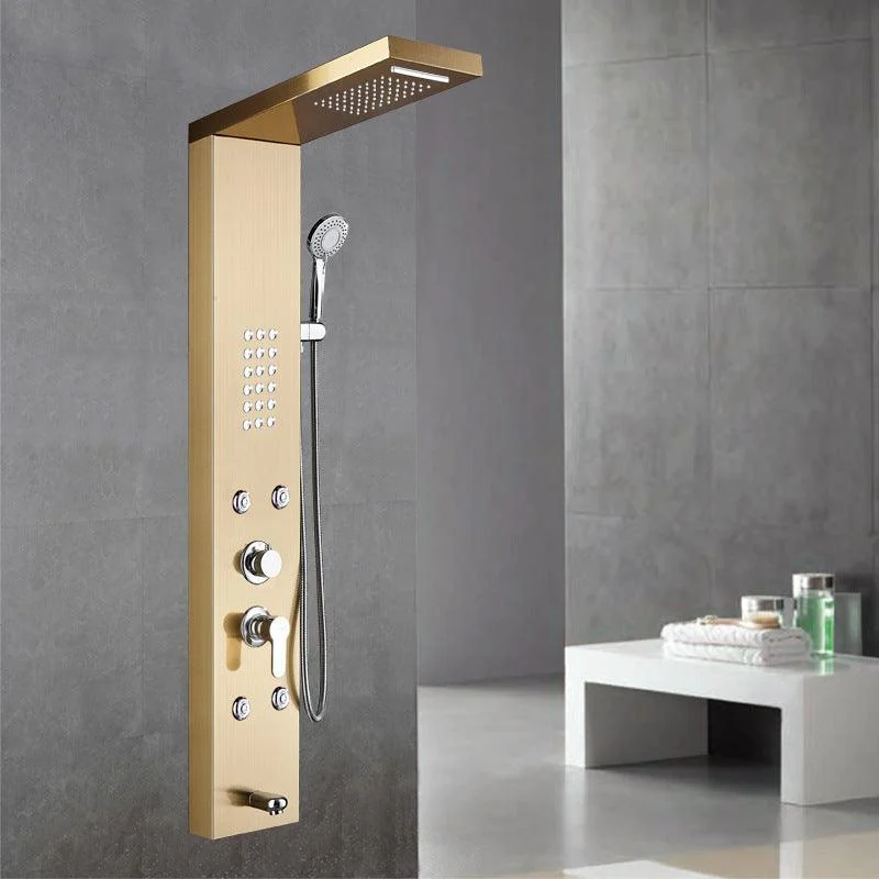 Wall-Mounted Shower Set Square Lever Handle Stainless Steel Shower Set with Handshower -Bathlova