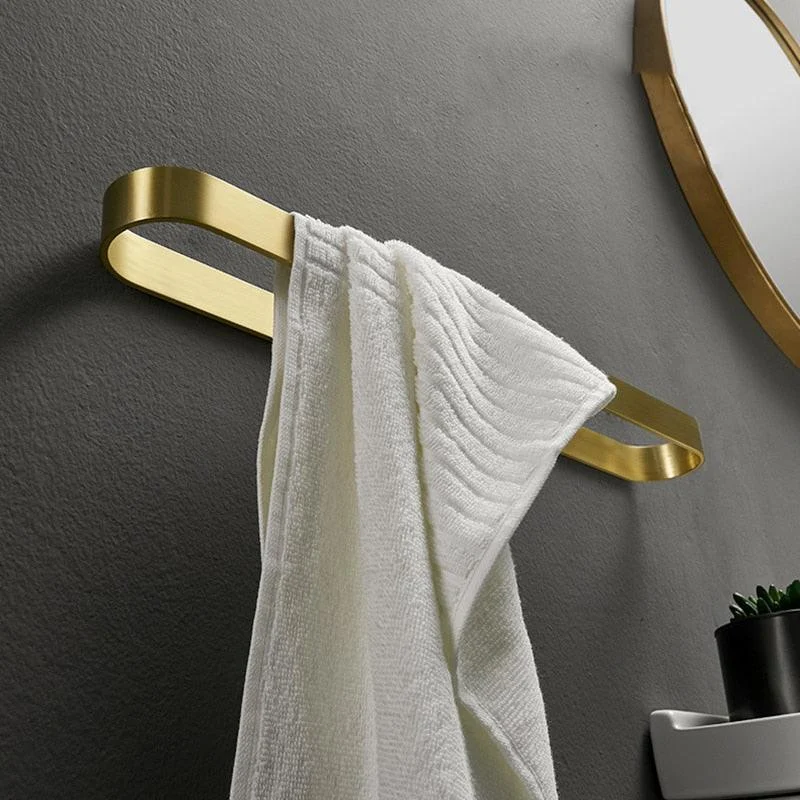 Wall Mounted Single Pole Bathroom Towel Holder in Brushed Gold -Bathlova