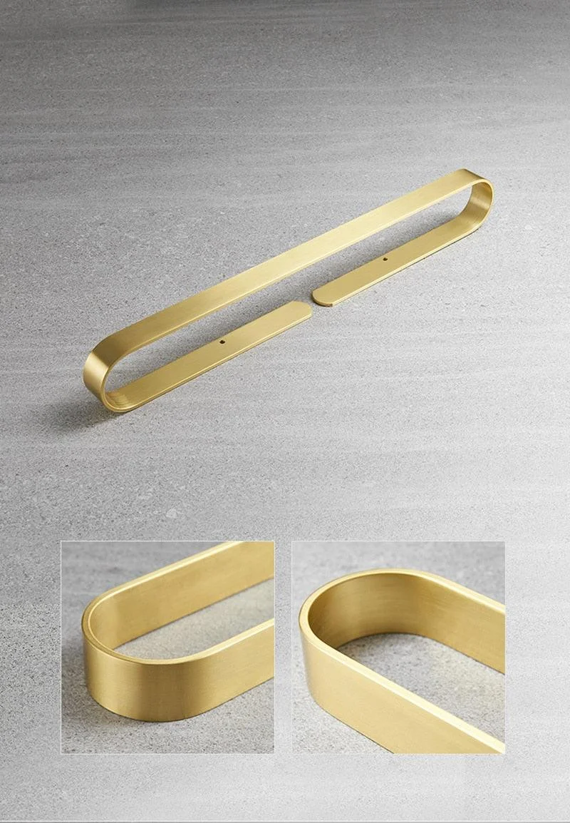 Wall Mounted Single Pole Bathroom Towel Holder in Brushed Gold -Bathlova