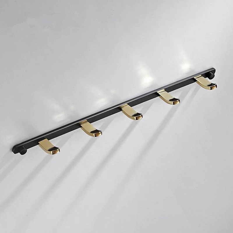 Wall Mounted Solid Brass Bathroom Towel Hanger with 5 Hooks -Bathlova