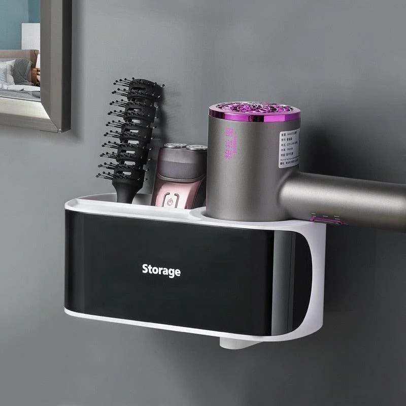 Wall-Mounted Storage Racks Creative Suction Cup Hair Dryer Holder -Bathlova