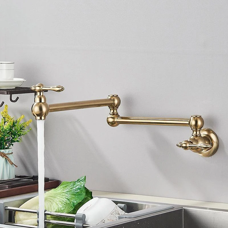 Wall Mounted Swivel Spout Single Cold Water Tap Kitchen Tap -Bathlova