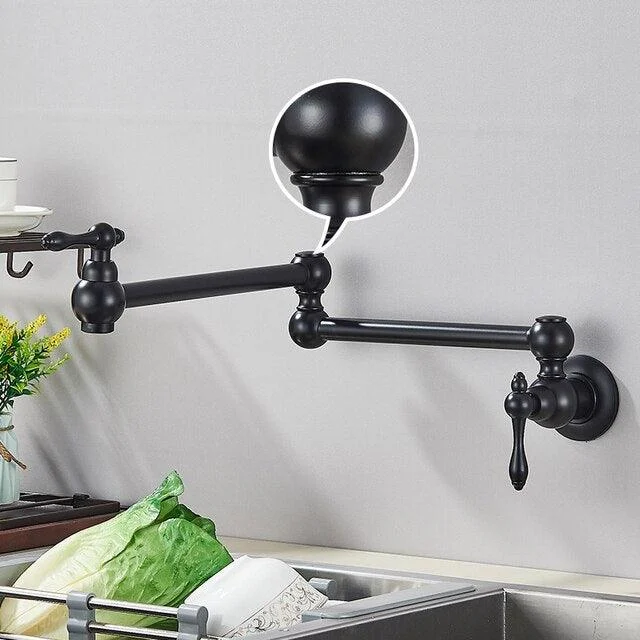 Wall Mounted Swivel Spout Single Cold Water Tap Kitchen Tap -Bathlova