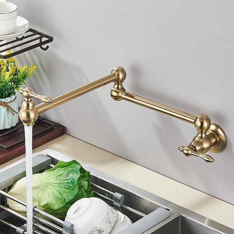 Wall Mounted Swivel Spout Single Cold Water Tap Kitchen Tap -Bathlova