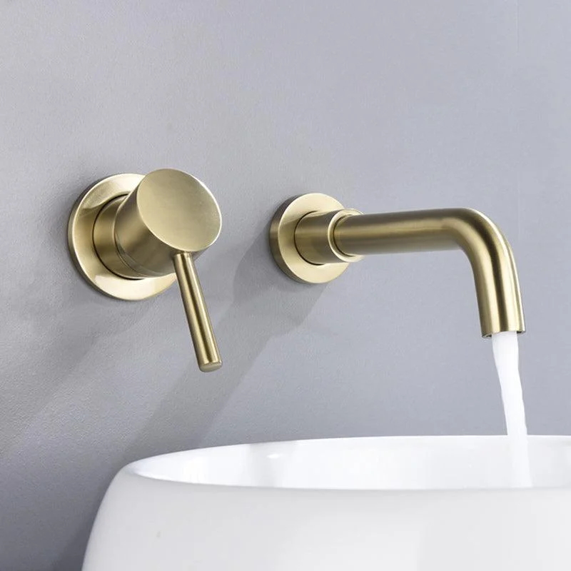 Wall Mounted Tap 2 Holes Bathroom Tap with Single Lever Handle -Bathlova