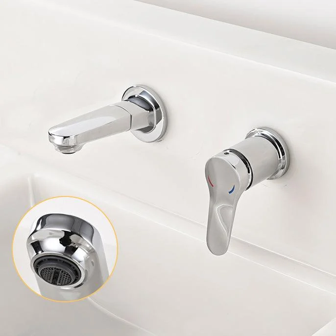 Wall Mounted Tap Brass Lever Handle Bathroom Tap Handhold Head -Bathlova