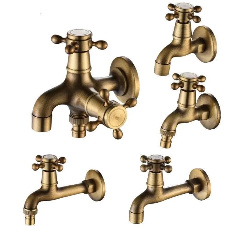 Wall Mounted Tap Brass Single Cold Sink Tap Vintage Water Tap -Bathlova