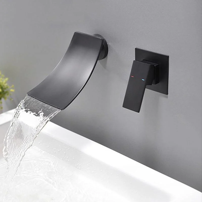 Wall Mounted Tap Glam Style Bathroom Tap with One Lever Handle -Bathlova