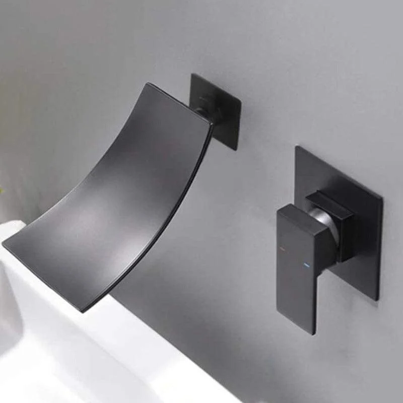 Wall Mounted Tap Glam Style Bathroom Tap with One Lever Handle -Bathlova