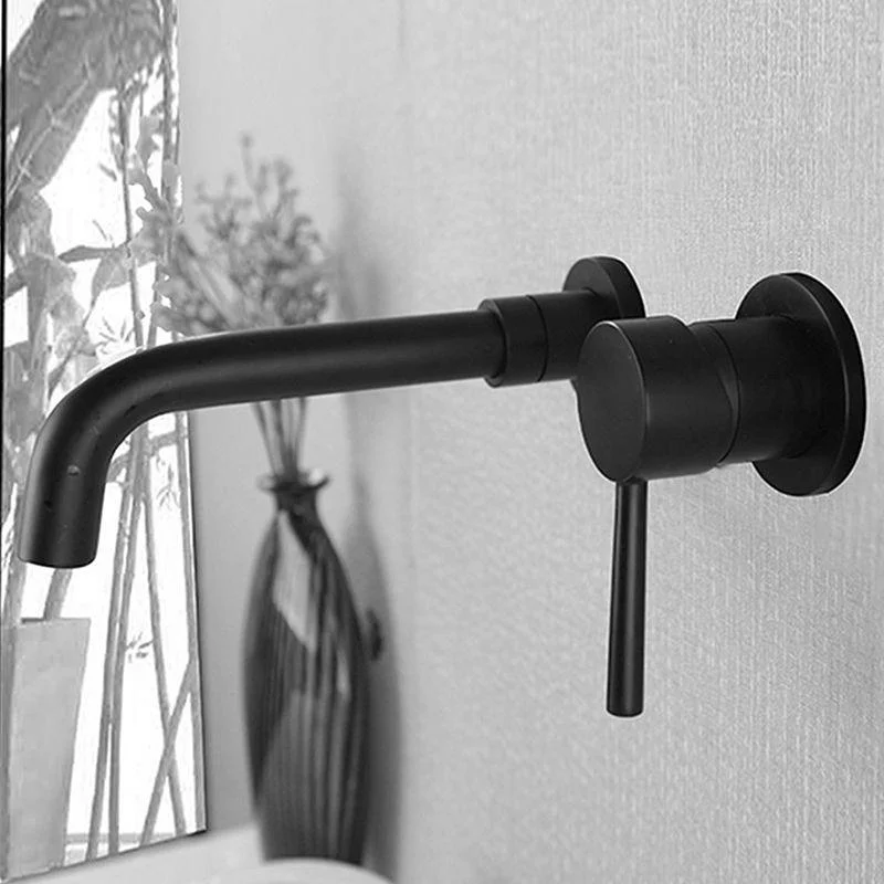 Wall Mounted Tap Glam Style Vessel Sink Bathroom Tap with Lever Handle -Bathlova