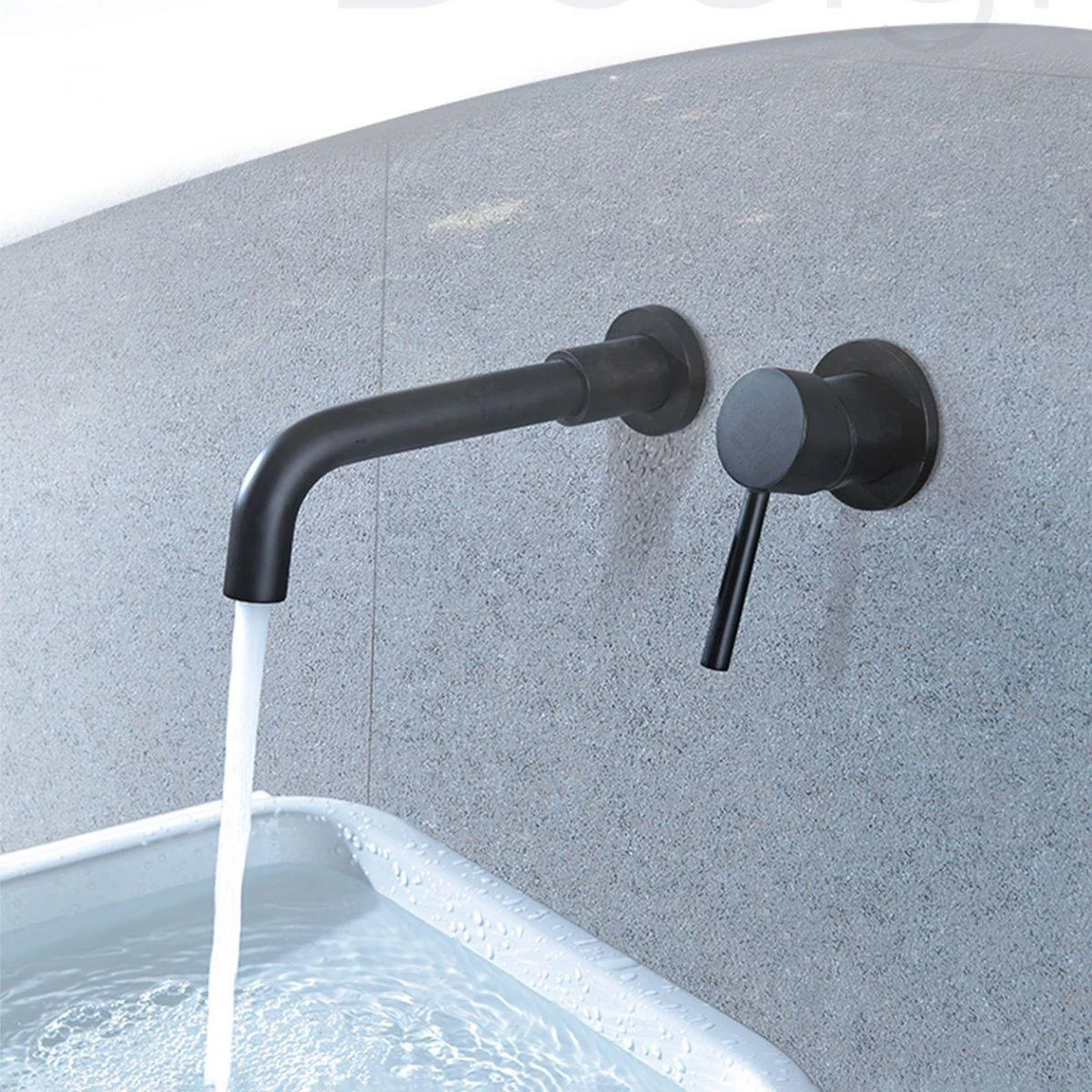 Wall Mounted Tap Glam Style Vessel Sink Bathroom Tap with Lever Handle -Bathlova