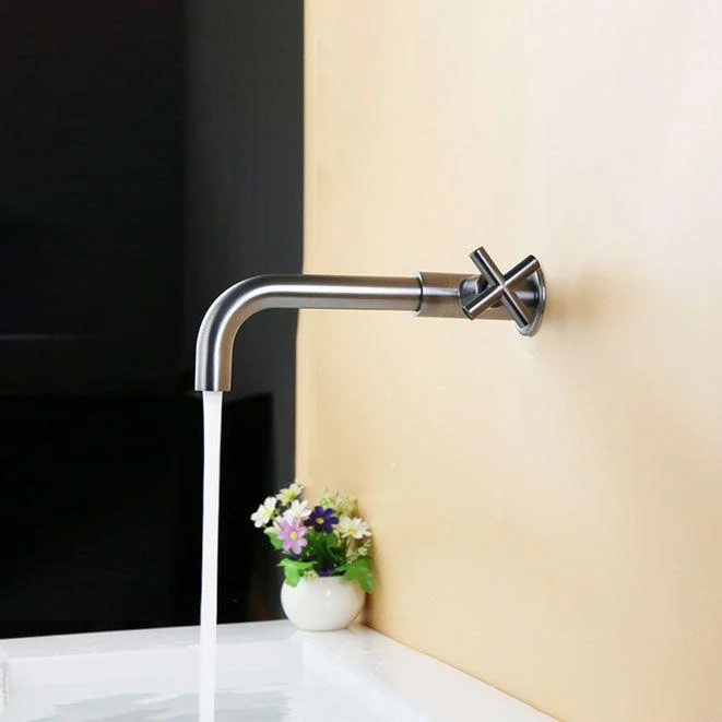 Wall Mounted Taps Single Cross Handle Tap for Bathroom -Bathlova