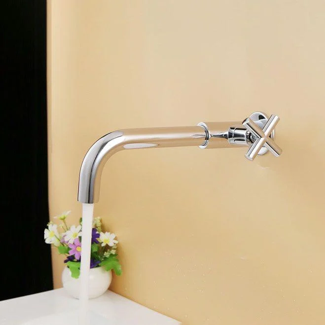 Wall Mounted Taps Single Cross Handle Tap for Bathroom -Bathlova