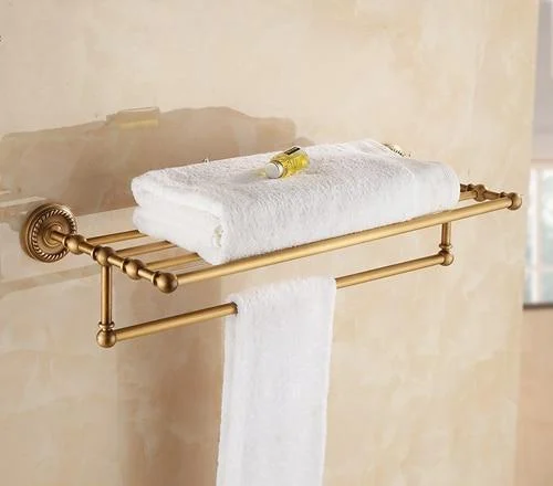 Wall Mounted Towel Shelf and Bar Bathroom Accessory -Bathlova