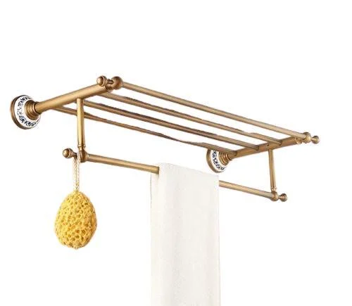 Wall Mounted Towel Shelf and Bar Bathroom Accessory -Bathlova