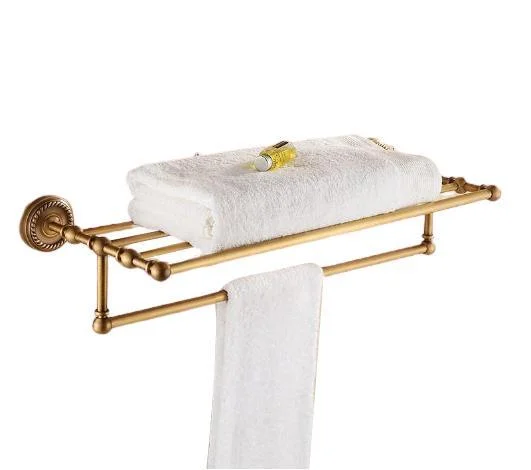 Wall Mounted Towel Shelf and Bar Bathroom Accessory -Bathlova