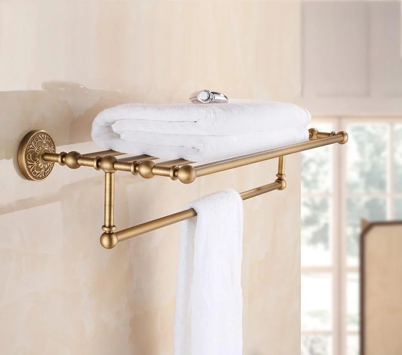 Wall Mounted Towel Shelf and Bar Bathroom Accessory -Bathlova