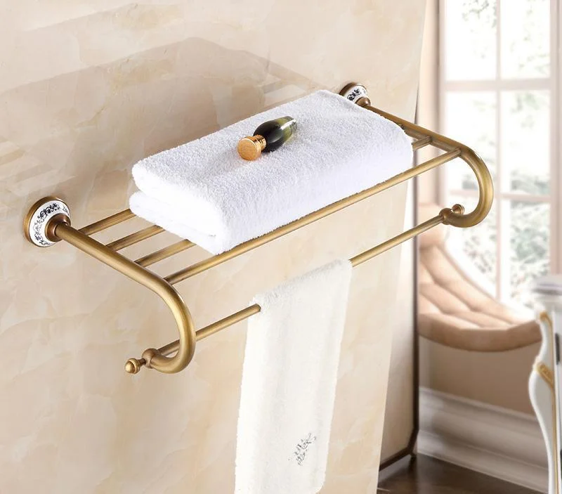 Wall Mounted Towel Shelf and Bar Bathroom Accessory -Bathlova