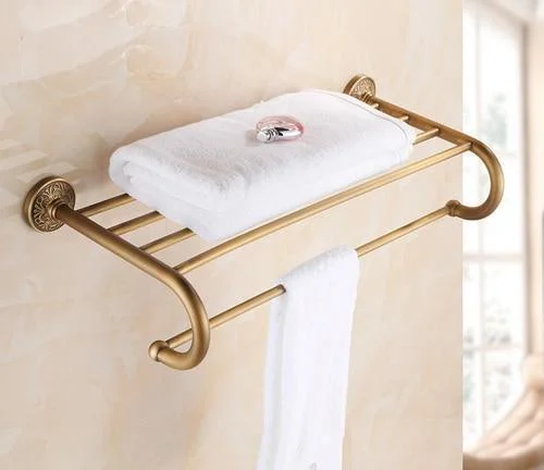 Wall Mounted Towel Shelf and Bar Bathroom Accessory -Bathlova