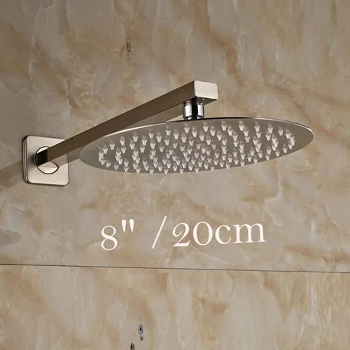 Wall Mounted Ultrathin Style Shower Head with Shower Arm -Bathlova