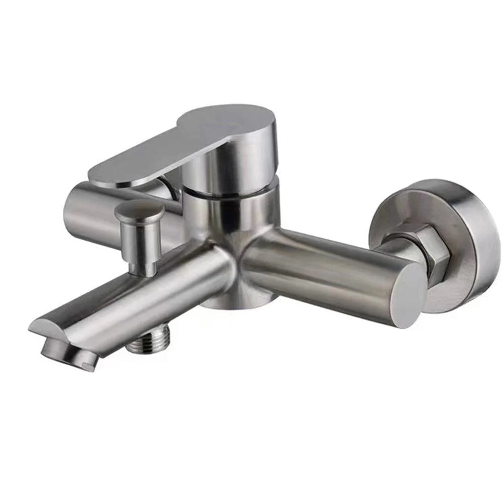 Wall Mounted Water Mixer Stainless Steel Triple Valve Nozzle Tap -Bathlova