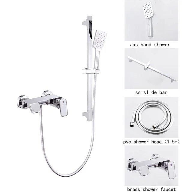 Wall Mounted Waterfall Bathtub Tap with Handheld Shower Head -Bathlova