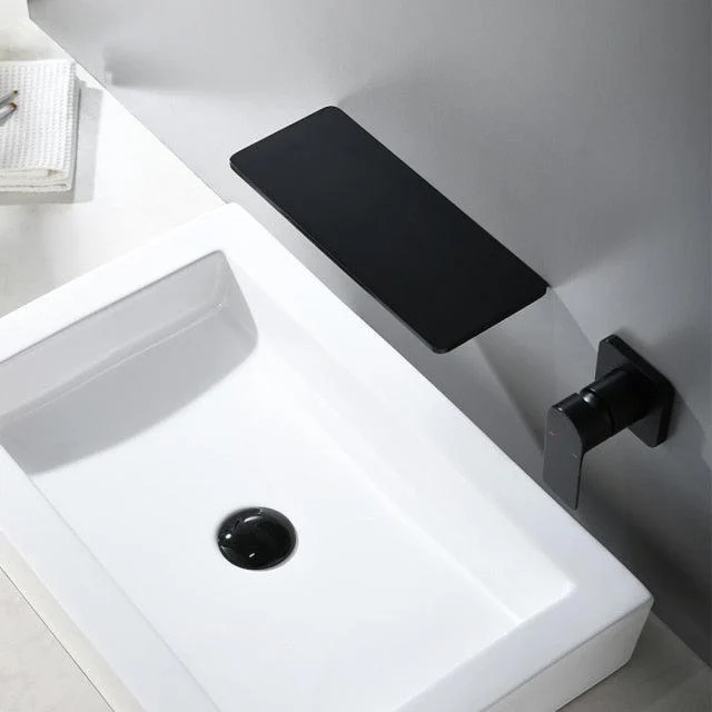 Wall Mounted Waterfall Sink Tap Shelf Basin Water Mixer Tap -Bathlova