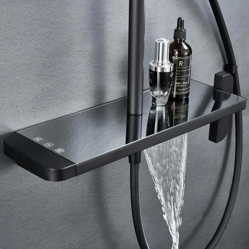 Wall Mounted Waterfall Square Rain Shower System with Hand Shower -Bathlova