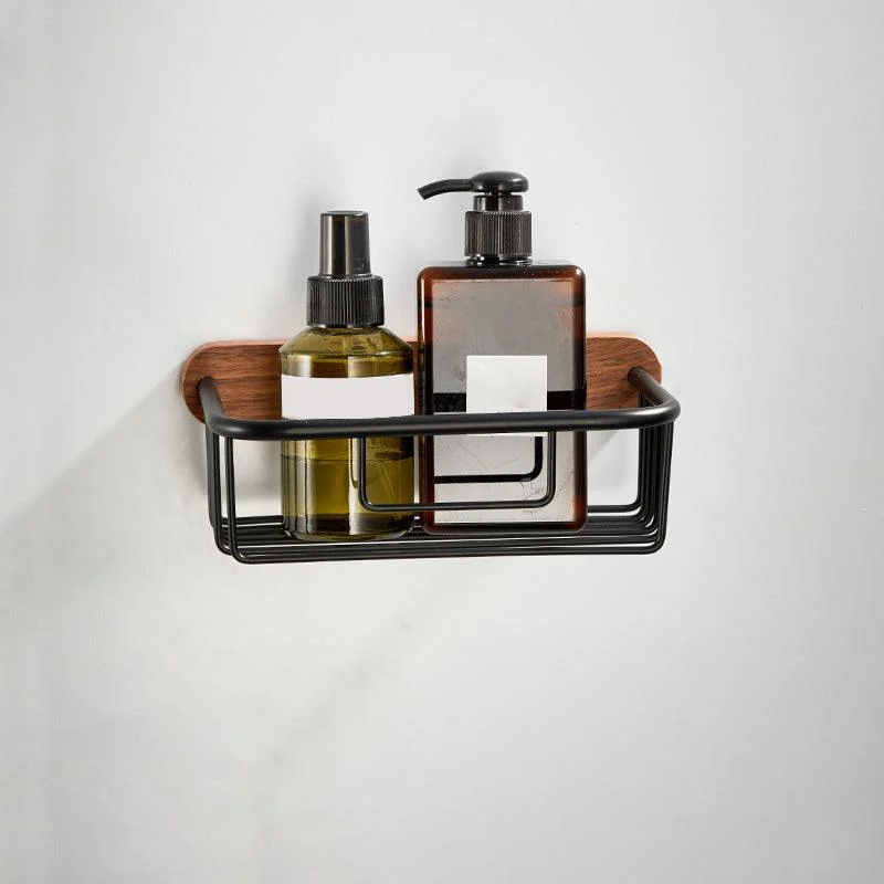 Walnut Bathroom Set Black Metal Bathroom Accessories Hardware Set -Bathlova