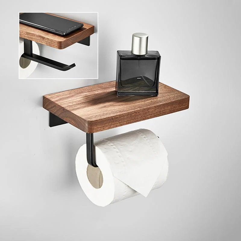 Walnut Bathroom Set Black Metal Bathroom Accessories Hardware Set -Bathlova