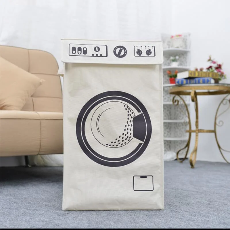 Washing Graphic Laundry Hamper with Lid -Bathlova