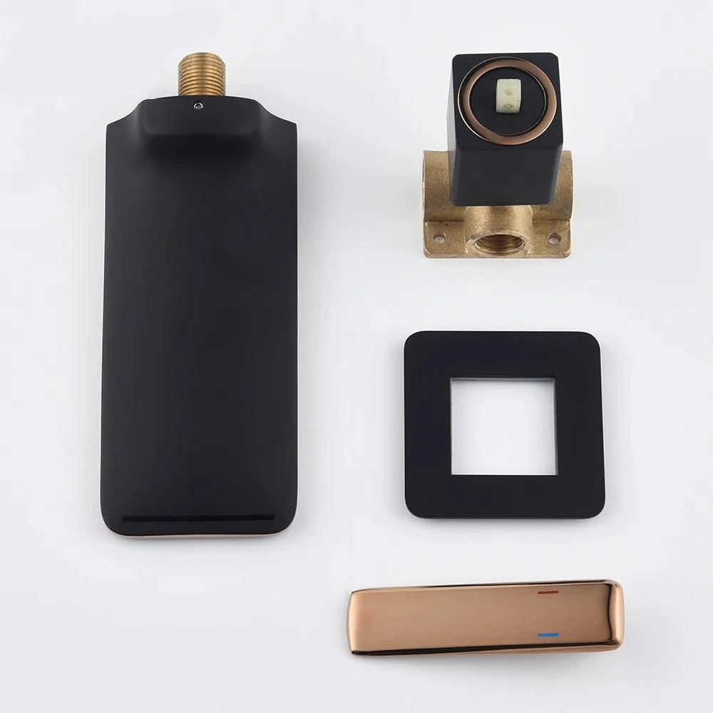 Water Valve Shower Mixer Rose Gold and Black Basin Valve -Bathlova