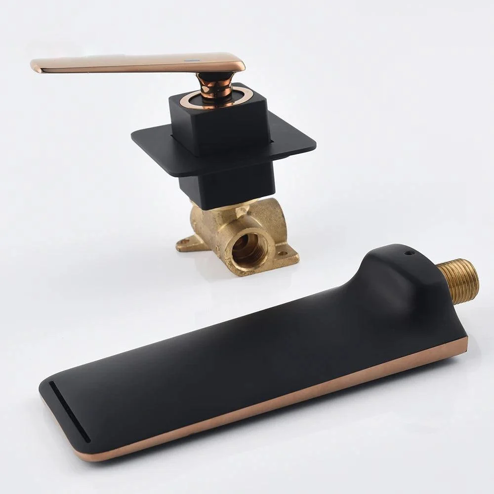 Water Valve Shower Mixer Rose Gold and Black Basin Valve -Bathlova