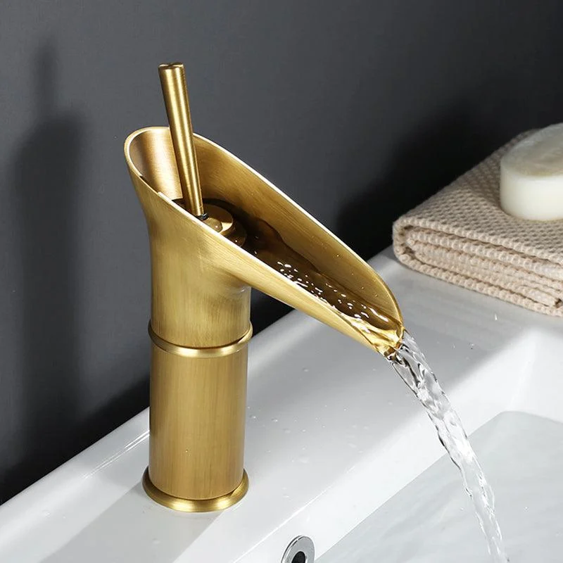 Waterfall Antique Tap Bathroom Basin Tap Brass Sink Mixer Taps -Bathlova