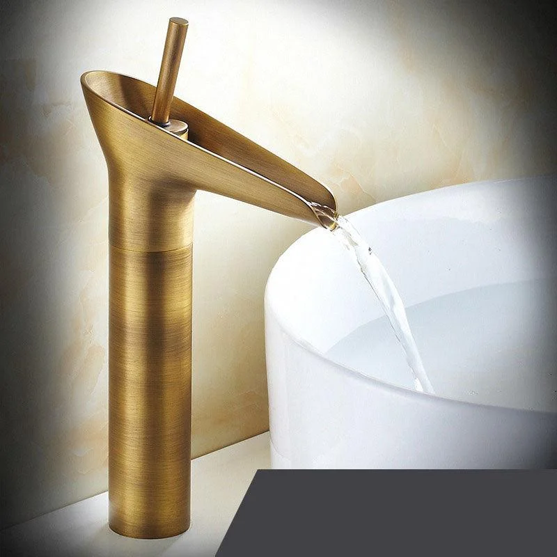 Waterfall Antique Tap Bathroom Basin Tap Brass Sink Mixer Taps -Bathlova