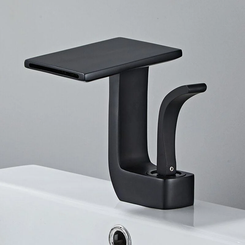 Waterfall Basin Taps Black Chrome Brass Hot And Cold Tap Bathroom Sink Tap -Bathlova