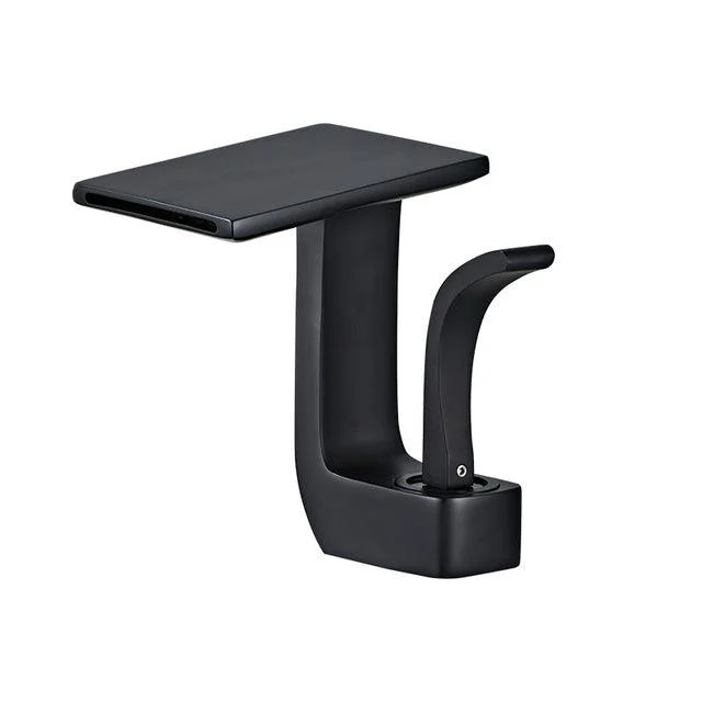 Waterfall Basin Taps Black Chrome Brass Tap Bathroom Sink Tap -Bathlova