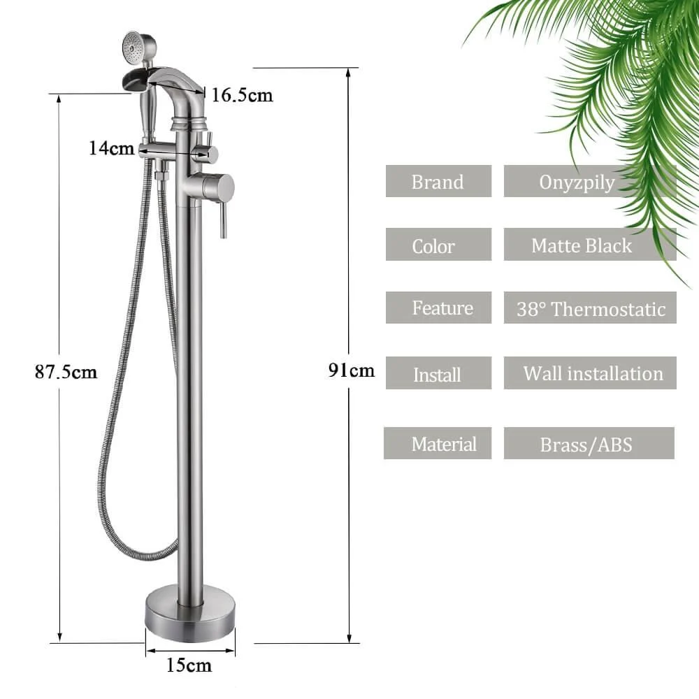 Waterfall Dual Function Floor Mounted Tap -Bathlova